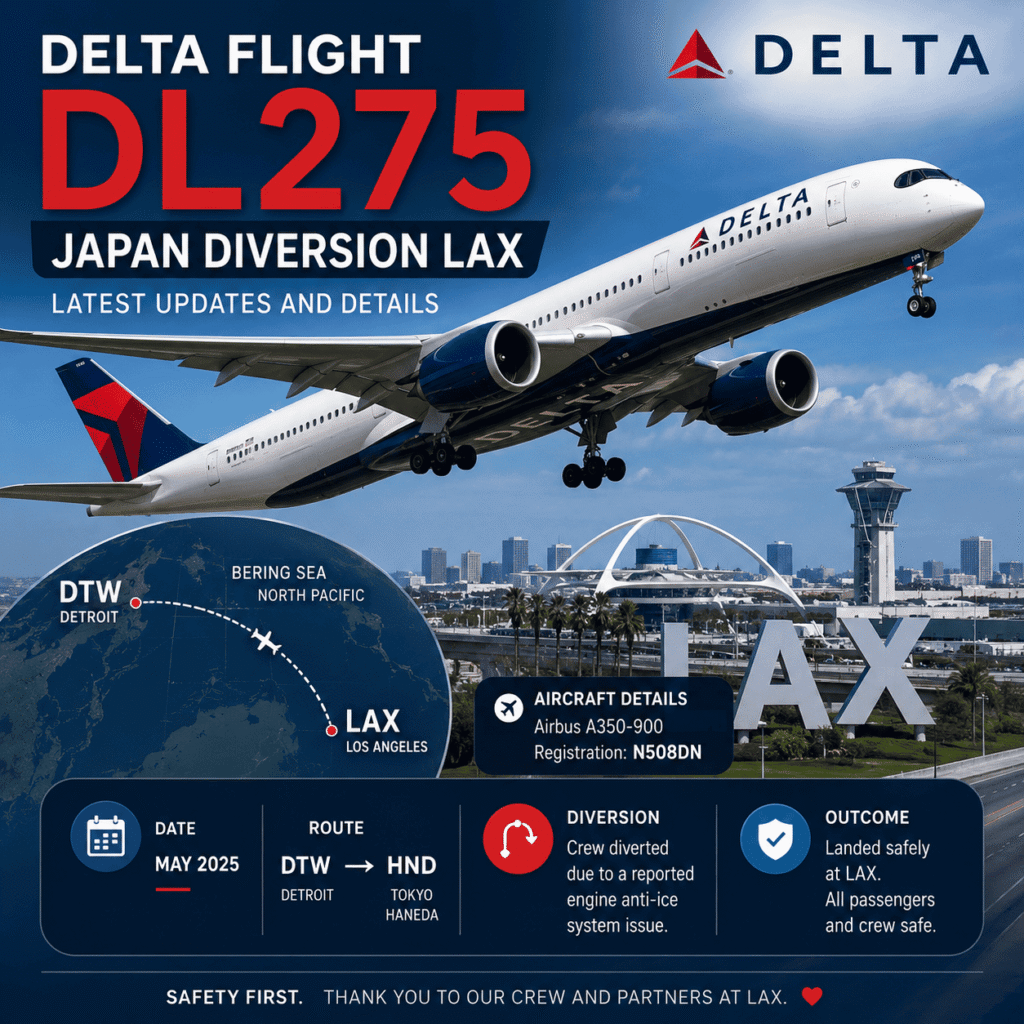 Delta Flight DL275 Japan Diversion LAX | Latest Updates and Details